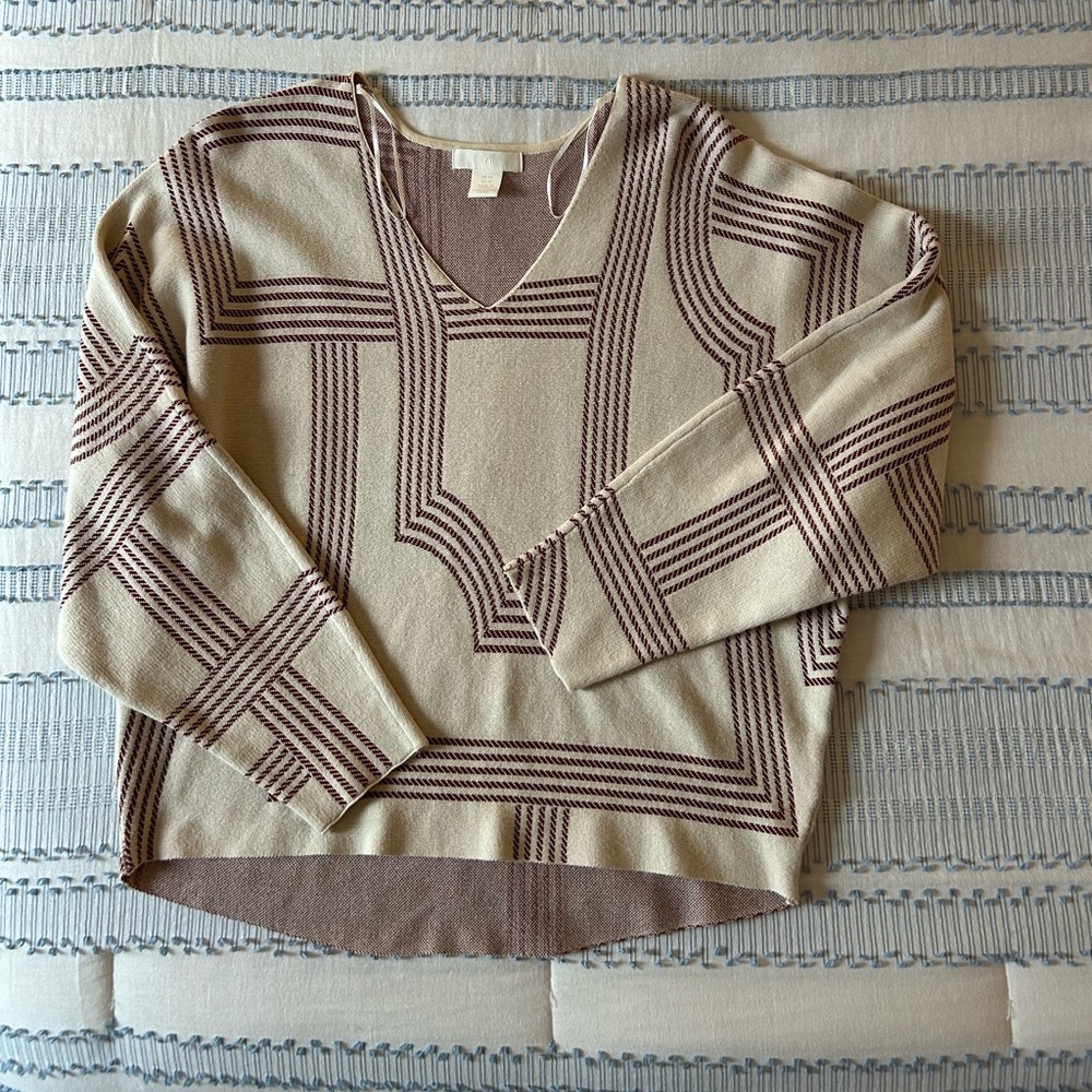 H&M Geometric V-Neck Sweater